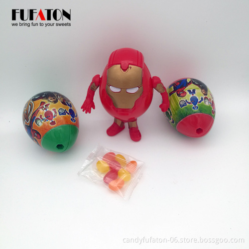 Play and eat egg plastic surprise with jelly bean